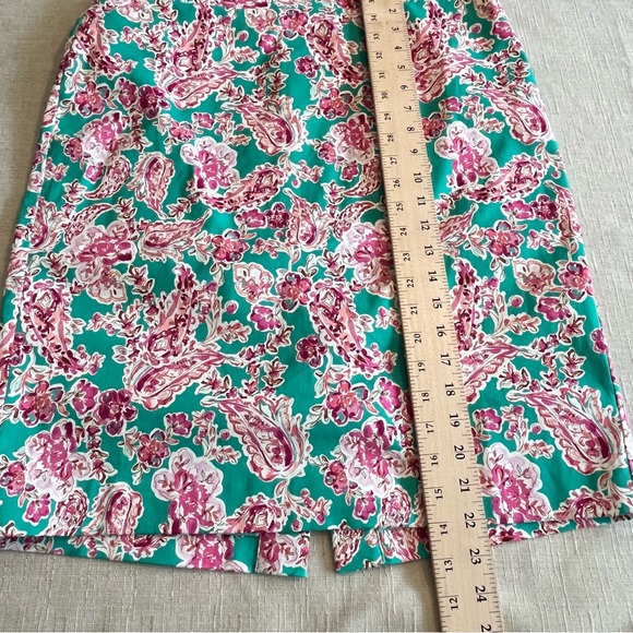 J Crew Factory Floral Printed Pencil Skirt Pink Sea Foam Summer 24 - Picture 14 of 16